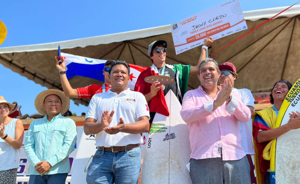 Jhony Corzo vence o FEMEX ALAS PRO 2022, etapa do ALAS Pro Tour nas ondas de Playa Linda, em Ixtapa Zihuatanejo, México. Foto: Divulgação ALAS